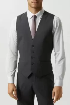 Image of Mens Skinny Grey Grid Check Waistcoat