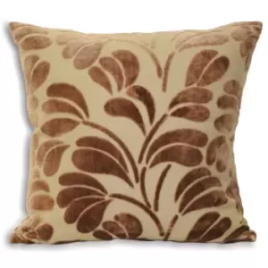 Image of Palm Chenille Cushion Beige, Beige / 55 x 55cm / Polyester Filled
