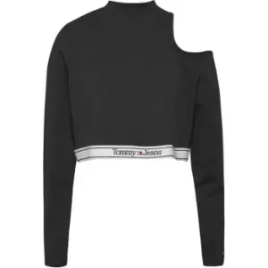 Image of Tommy Jeans Tjw Crv Logo Wb Ls Top - Black