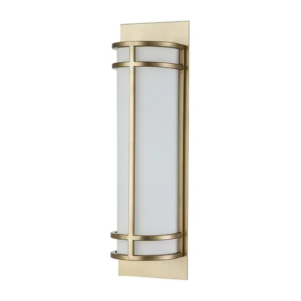 Image of Feiss Fusion 2 Light Glass Flush Light - Natural Brass