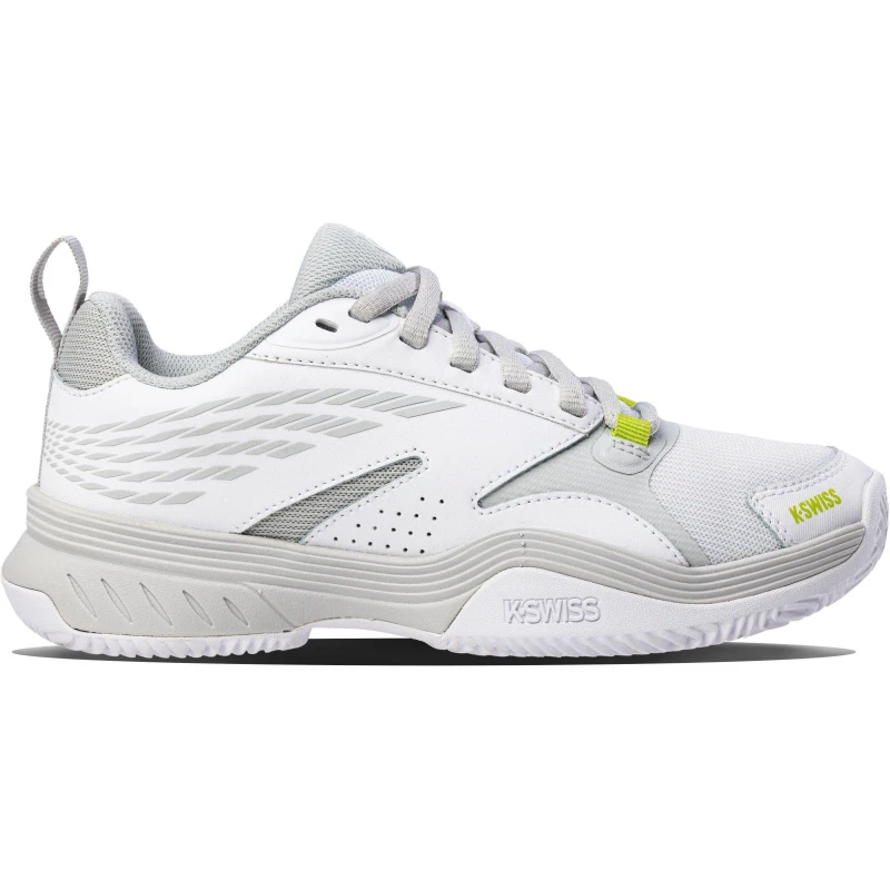 Image of K-Swiss Womens SpeedEx HB Clay Court Lace Up Tennis Shoes White/Gray/Grn female 3 (36)