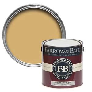 Image of Farrow & Ball Estate Sudbury yellow No. 51 Matt Emulsion Paint 2.5L
