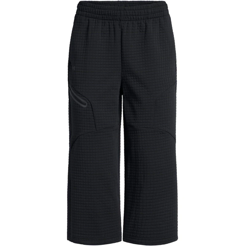 Image of Under Armour Womens Cropped Open Hem Fleece Joggers Black female 8 (XS)