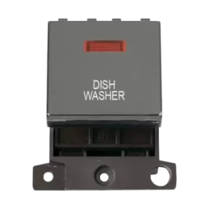 Image of Click Scolmore MiniGrid 20A Double-Pole Ingot & Neon Dishwasher Switch Black Nickel - MD023BN-DW