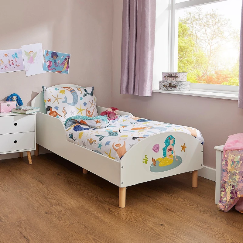 Image of Liberty House Toys Mermaid Theme Toddler Bed White unisex