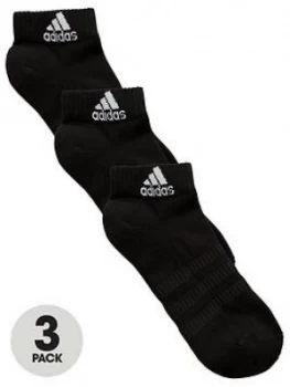 Image of adidas Cushioned Ankle Socks - Black (3 Pack), Black, Size 6.5-8, Men