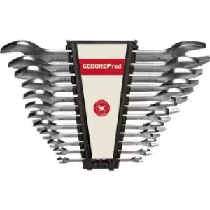 Image of Gedore 3300960 R05105012 Double-ended open ring spanner set 12 Piece DIN 3110