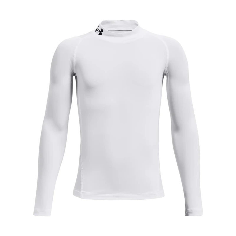 Image of Under Armour Armour HeatGear Mock Long Sleeve Boys - White White 7 - 8 Years