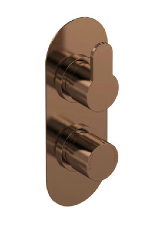 Image of Nuie Arvan Twin Thermostatic Valve With Diverter, Concealed Shower Valve With Precise Control, Brushed Bronze Finish