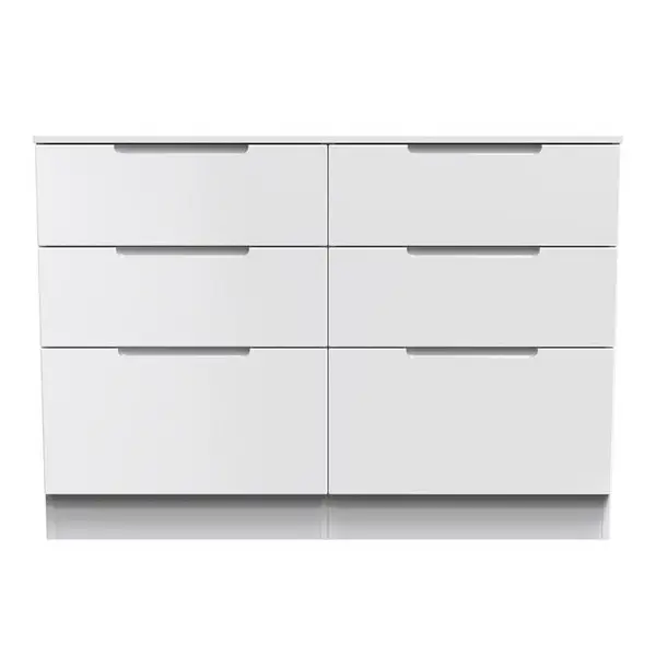 Image of Other Milan 6 Drawer Chest - Ready Assembled Chest of Drawers Large White Gloss & White 84297790140
