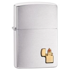 Image of Zippo Emblem Brushed Chrome Regular Lighter