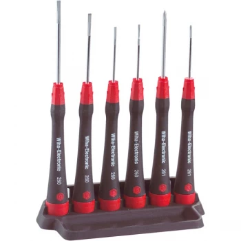 Image of Wiha 00503 260P K6 PicoFinish Slotted/ Phillips Screwdriver Set - 6pc