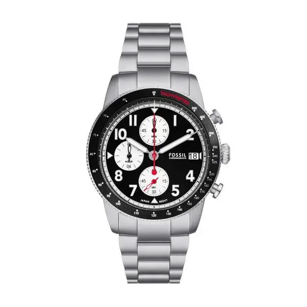 Image of Fossil Sport Tourer Chronograph Stainless Steel Bracelet Mens Watch FS6045 FS6045