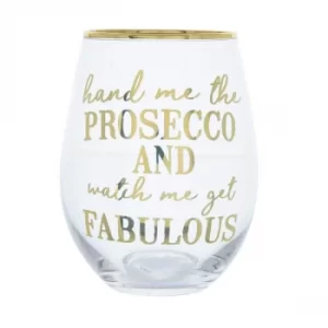 Image of Glass Tumbler Hand Me The Prosecco Gold Electroplated 12cm