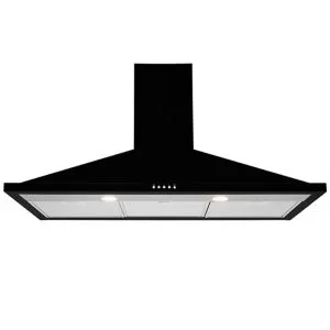 Image of Leisure H102Pk Black Stainless Steel Chimney Cooker Hood, (W)100Cm