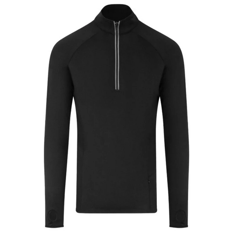 Image of AWDis AWDis Men Cool-Flex Half Zip Long-Sleeved Top in Black Size: Small Black S Male 5063425829378