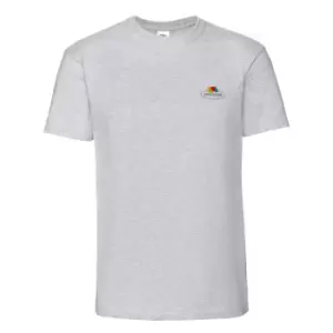 Image of Fruit of the Loom Mens Vintage Small Logo Heather T-Shirt (M) (Grey Heather)