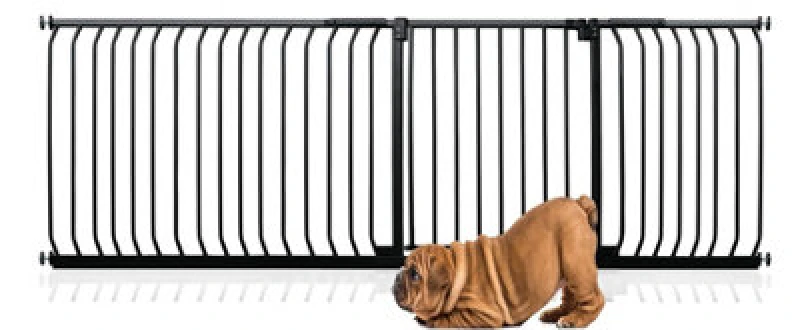 Image of Bettacare Elite Pressure Dog Gate, 216Cm - 225Cm, Matt Black, Pressure Fit Pet Gate For Dog And Puppy