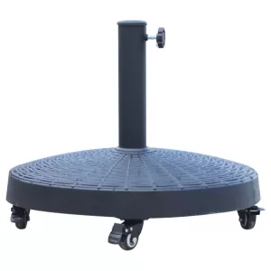 Image of Outsunny Resin Patio Umbrella Base Parasol Stand Weight Deck Holder w/ Wheels Outdoor