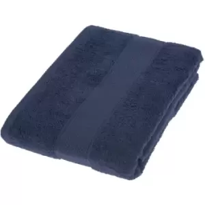 Image of HOMESCAPES Turkish Cotton Navy Blue Bath Sheet - Navy