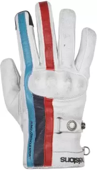Image of Helstons Burton Motorcycle Gloves, white-red-blue, Size 3XL, white-red-blue, Size 3XL