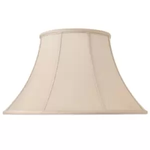 Image of 18" Inch Luxury Bowed Tapered Lamp Shade Traditional Oyster Silk Fabric & White