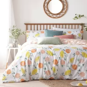 Image of Furn. Pommie Citrus Peach Reversible Duvet Cover and Pillowcase Set Peach
