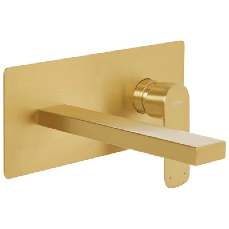 Image of Beliani Wall Mounted Basin Mixer Tap Dichato Brass Gold