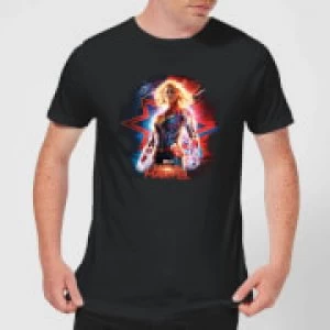 Image of Captain Marvel Poster Mens T-Shirt - Black - M