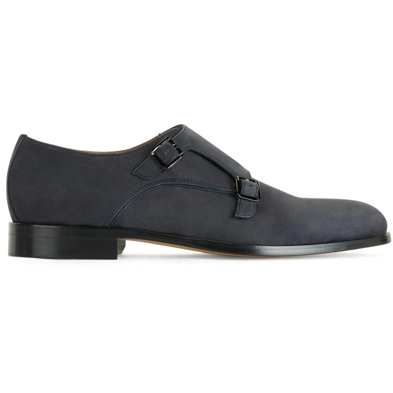 Image of Boss Mens Hunton Monk Derby Shoes Dark Blue male 6 (40)