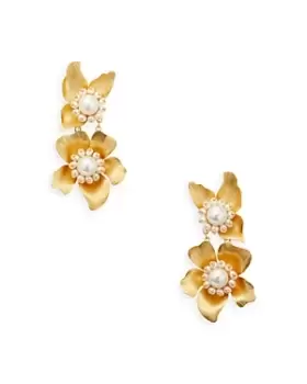 Image of kate spade new york Freshwater & Imitation Pearl Flower Statement Earrings