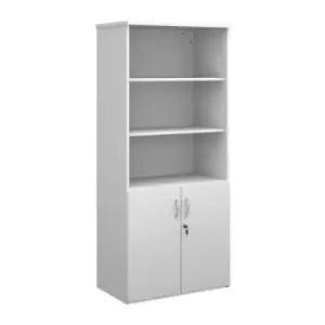 Image of Duo combination unit with open top 1790mm high with 4 shelves - white