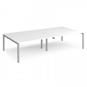 Image of Adapt II Double Back to Back Desk s 3200mm x 1600mm - Silver Frame whi
