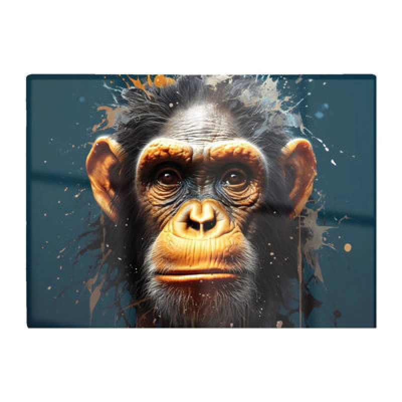 Image of Warren Reed Designer Splashart Realistic Monkey Face Glass Chopping Board