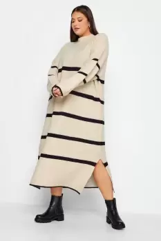 Image of Wide Stripe Turtle Neck Dress