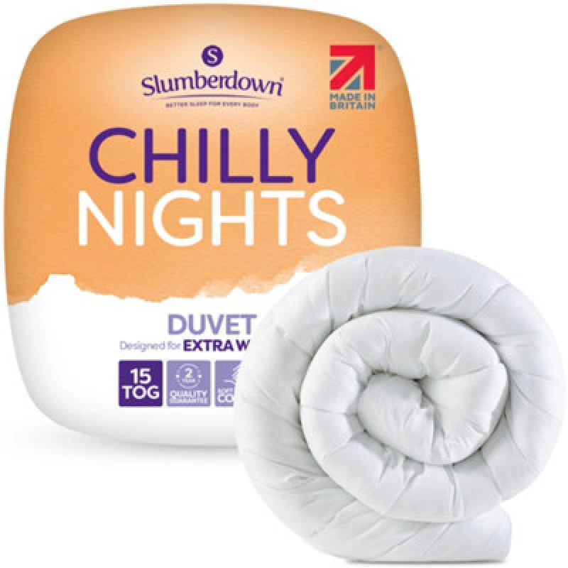 Image of Slumberdown Slumberdown Chilly Nights 15 Tog Winter Duvet in White Size: King White King Unisex 5012924060287