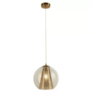Image of Conio 1 Light Pendant Mesh Satin Brass, E27