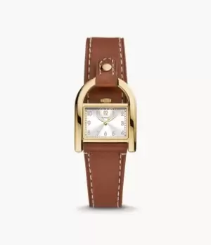 Image of Fossil Women Harwell Three-Hand Medium Brown Leather Watch