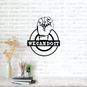 Image of We Can Do It Black Decorative Metal Wall Accessory
