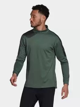 Image of adidas Workout Warm Long-sleeve Top, Green, Size L, Men