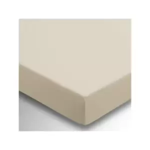 Image of Helena Springfield Plain Dye Standard Fitted Sheet Deep Super King Size Stone