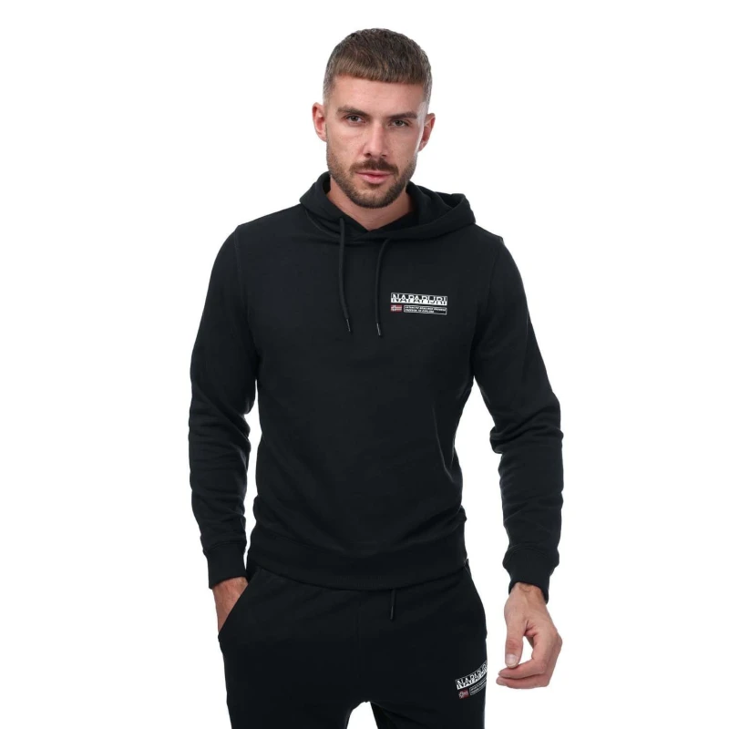 Image of Napapijri Kasba Logo Hoody Crew Sweaters M Black 30493003390