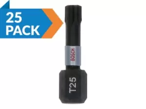 Image of Bosch 2607002806 T25 Impact Control Screwdriver Bits 25pk