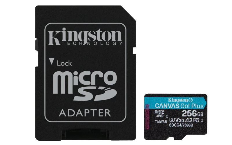 Image of Kingston Kingston Technology 256GB microSDXC Canvas Go Plus Gen4 200MB/s A2 U3 V30 Card + Adapter SDCG4/256GB