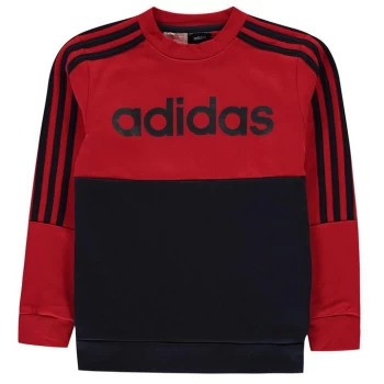 Image of adidas Large Logo Crew Sweatshirt Junior Boys - Red