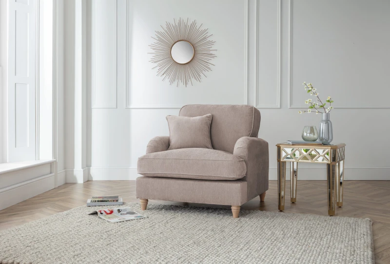 Image of The Great Sofa Company Orla Arm Chair Manhattan Apricot in Taupe Unisex