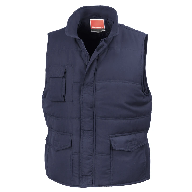 Image of Result Result Men Mid-Weight Bodywarmer Showerproof Windproof Jacket in Navy Size: Small Navy S Male 5055747564020