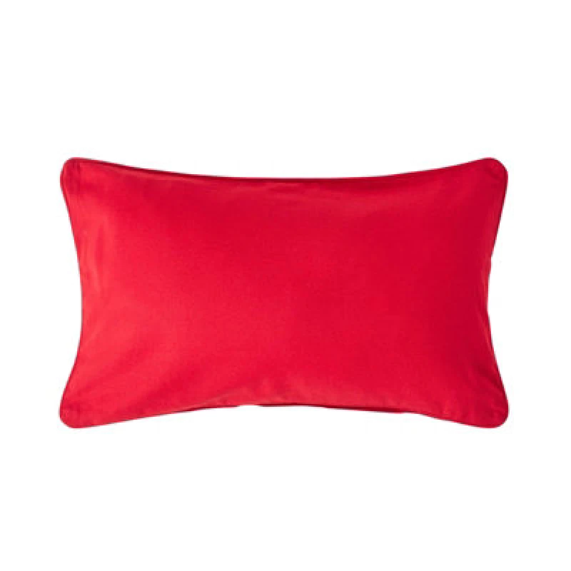 Image of Homescapes Cotton Plain Red Rectangular Cushion Cover, 30 X 50 Cm