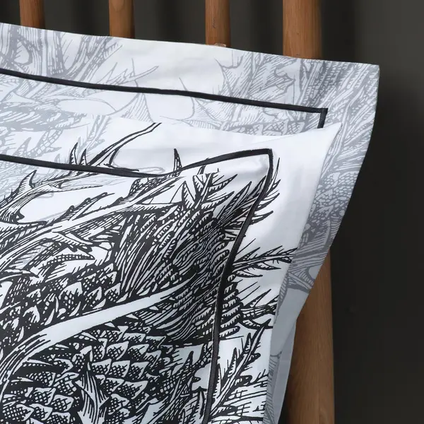 Image of Timorous Beasties Thistle Oxford Pillowcase Pair, Carbon