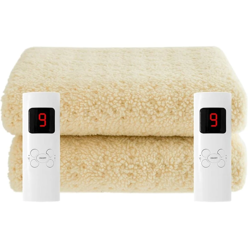 Image of Sweet Dreams Electric Heated Blanket 9 Heat & 9 Timer Settings in Beige Size: Single Beige Unisex Single